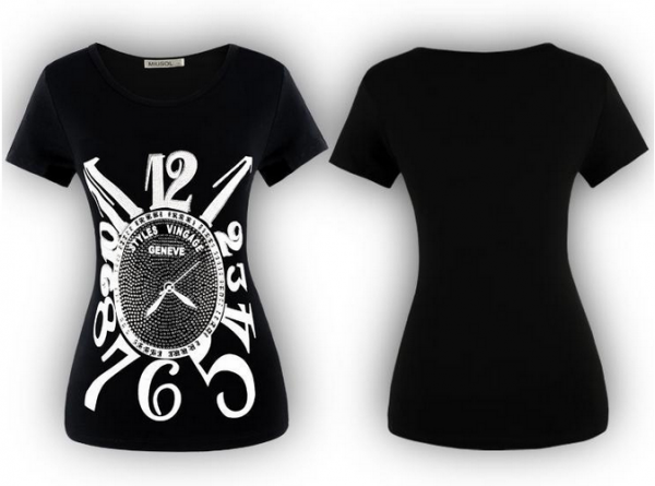 Blusa Estampa Relógio (Até 5XG)