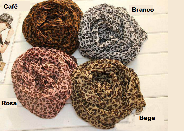 Cachecol/Xale Leopardo 1,60cm** FRETE GRATUITO