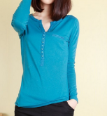 Blusa Azul  com mangas Ref JUL(até 4XG)